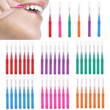 iCovalescent 48 Pcs Interdental Brushes, Tooth Cleaning Tool for Cleaning Gaps Between Teeth(6 Colors)
