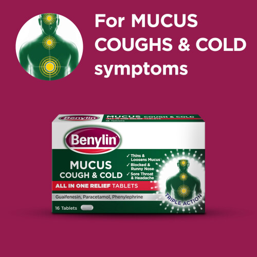 Benylin Mucus Cough & Cold All in One Tablets, 16 each 2