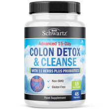 Colon Cleanser and Detox for Digestive Support - 15 Day Fast-Acting Advanced Cleanse with Probiotic Fiber, Psyllium Husk and Noni for