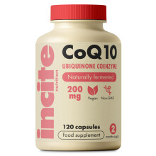 Premium CoQ10 Ubiquinone 200mg - Coenzyme Q10-120 Vegan Capsules - Naturally Fermented High Absorption - Heart, Energy & Fertility Support