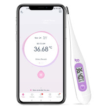 Digital Basal Body Thermometer Fertility Monitor Record BBT Manually, Draw BBT Chart Pinpoint Ovulation Day, High Accuracy Perfect
