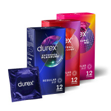 36 X Durex Condoms ( Extended Pleasure-12, Intimate Feel -12, Pleasure Me -12 Combo Deal )