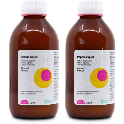 2 X Peptac Aniseed Liquid x 500ml | Heartburn Reflux