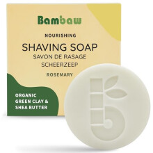 Bambaw | Shaving Soap for Men | 70g | Green Clay & Shea Butter Shaving Bar | Shaving Soap Bar for Skin Protection | Natural Soap for Men |