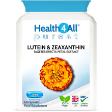 Health4All Lutein and Zeaxanthin Supplement 25mg per Capsule, 60 Capsules 2 Months Supply, Purest Eye Health Marigold Extract Supplement,