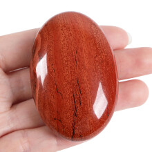 XIANNVXI 2.4" Large Red Jasper Crystal Stone Polished Palm Healing Gemstone 0.7" Thick Pocket Worry Stone Crystal for Massage Reiki Stress