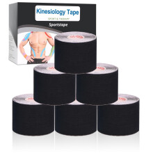 Gotaqery Kinesiology Tape (6 Rolls Pack), Waterproof Elastic Muscle Support Tape for Exercise, Sports & Injury Recovery, Breathable & Latex