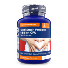Zipvit Probiotics 6 Billion CFU with Prebiotic, Includes Lactobacillus & Bifidobacterium, Multi Strain Probiotic, 60 Vegetarian Capsules, 2