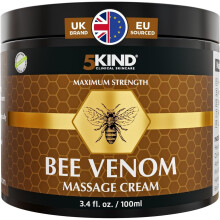 5kind Bee Venom Cream UK Maximum Strength 100ml - Bee Venom Comprehensive Cream - Naturally Massage Joints & Muscles, Lower Back, Knee,