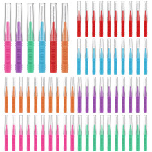 RAYITO 100 Pcs Interdental Brushes, 5 Sizes Soft Dental Brushes Toothpicks Dental Floss Brush Floss Sticks Dental for Braces Oral