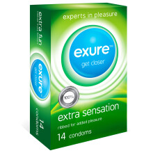 SOL 14pk Condoms Thin Extra Feel for Men - Lubricated, Sensitive Ribbed Type Best for Her. Electronically Tested for Long Last Delay