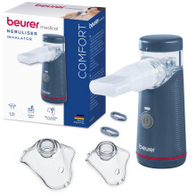 Beurer IH49 Nebuliser, Portable Inhalation Device, Rechargeable Battery, Particularly Quiet, for Children and Adults, Vibrating Membrane