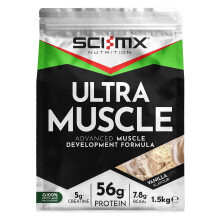 SCI-MX Ultra Muscle - Protein Powder for Muscle Development + 23 Vitamins & Minerals - Vanilla 56g Protein + 5g Creatine + 7.8g BCAAs per
