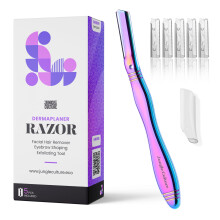 Jungle Culture Dermaplane Razor - Eyebrow Shaping, Precision Exfoliation & Hair Removal for Radiant, Smooth Skin - Dermaplaning Kit with 5