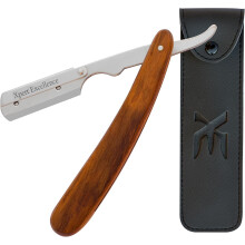 XE Barber Cut Throat Razor Kit – Single Edge Barber Shaping Tool with Wooden Handle Straight Edge Cut Throat Razor – Ideal for Beard and
