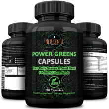 Super Green Capsule 500mg - 120 High Strength Capsules | Plant Based Antioxidant & Immunity Support | Includes Maca,Matcha, Wheatgrass,