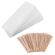 Lanjue 150 Pcs Wax Strips Kit, Including 50 Pcs Paper Wax Waxing Strips Non-Woven Wax Strips 100 Pcs Wax Applicator for Body Hair Facial