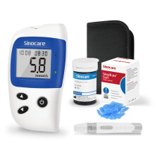 Sinocare Safe-Accu2 Blood Sugar Test Kit, with 25 Strips, No Coding Blood Sugar Monitor, Large Screen & 200 Memory Capacity & Light Design