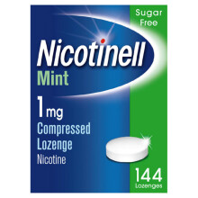 Nicotinell Mint Lozenge 1mg (144 Lozenges), Stop Smoking Aid, Sugar Free Nicotine Lozenges, Fresh Mint Flavour, 1mg Regular Strength for