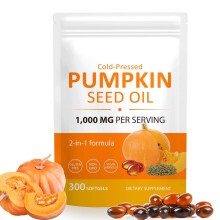 Pumpkin Seed Oil Capsules, 300Pcs Pumpkin Seed Oil for Hair Growth & Prostate Health, Supports Urinary, Cold Pressed 2-in-1 Formula, Herbal
