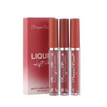 Matte Liquid Lipstick Set 3 Pcs Waterproof Long Lasting NonStick Cup Vivid Color