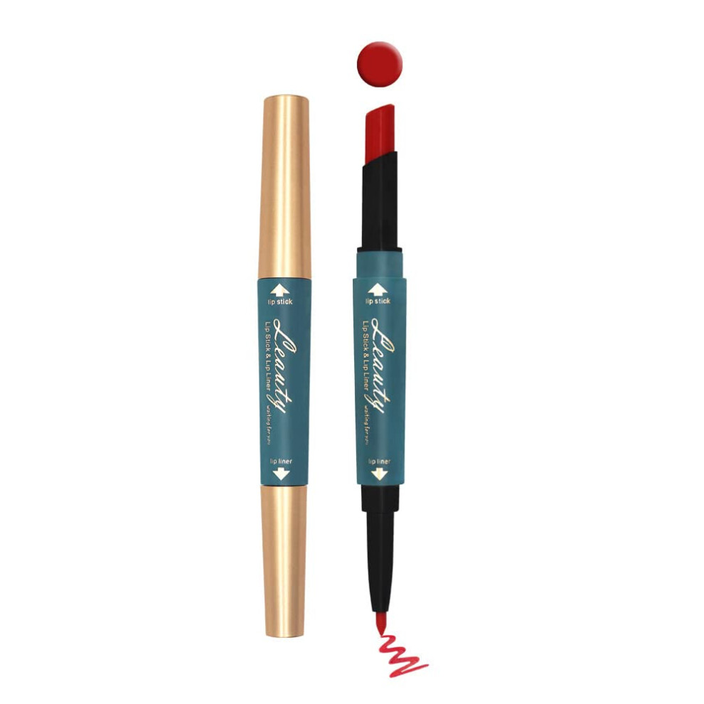 Matte Lipstick and Lip Liner Set 2 in 1 Waterproof Long Lasting Rich Pigment Lip Makeup #04