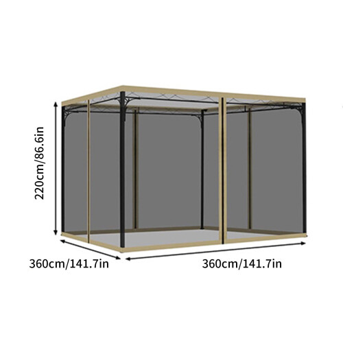 WNEXOPE Σίγαση κουνουπιών γενικής χρήσης 12'x12', τοίχοι 4 πάνελ με φερμουάρ 4 πλευρών, 1