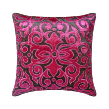 Kussensloop 20x20 inch roze, fluwelen sierkussensloop voor de bank, handgemaakt modern abstract - Fuchsia Kingdom