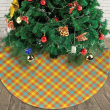 Weihnachtsbaumdecke, 30 Zoll, helles diagonales Karomuster für Weihnachtsdekorationen und -ornamente