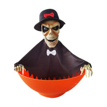 KAGAYD Animierte Halloween-Süßigkeitenschale, bewegungsaktiviert mit roten Augen und Geräuschen, Süßes-oder-Saures-Schale, kompatibel mit