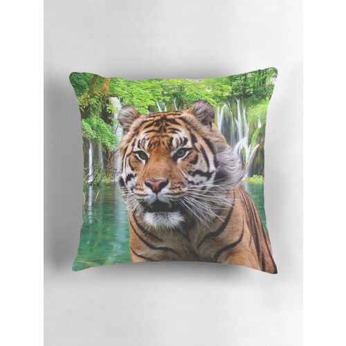Μαξιλαροθήκες AIVO Tiger and Waterfall, Θήκες Μαξιλαριού, Θήκη Καναπέ, Διπλής Όψης 2