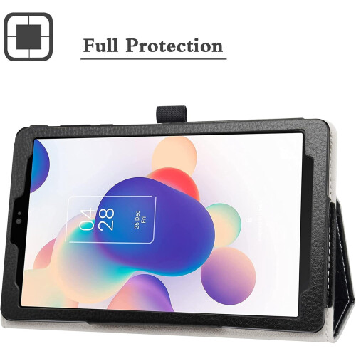 Capa tipo carteira fina em couro PU com suporte, compatível com TCL TAB8LE/Plus/WiFi para tablets de 8 polegadas. 1
