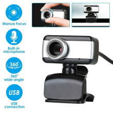 Webcam Prettyui giratória USB 2.0 HD com microfone para PC, laptop e computador desktop (480p)