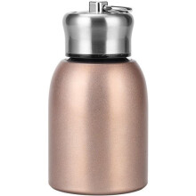 Thermobecher aus Edelstahl 304, tragbarer Outdoor-Taschenbecher mit Hebering, doppelwandiger Vakuumbecher, Roségold