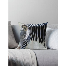 Kissenbezüge mit schwarz-weiß gestreiftem Zebra-Kunstdruck
