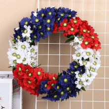 Miayilima2024Noua ghirlandă de stele cu steagul american de Ziua Independenței, trandafir, roșu, alb și decorațiune pentru ferestre