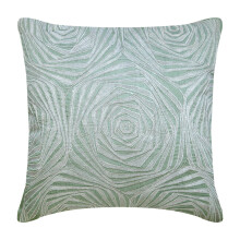 Fețe de pernă euro din mătase, albastru deschis, 26x26 inch, toile franceză, florale, roz, Art Deco, broderie, stil victorian