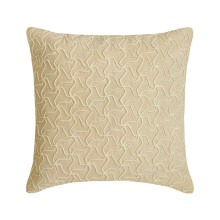 Almofadas decorativas HomeCentric bege, 66x66 cm, em linho e veludo cotelê, para sofá, com estampa geométrica em estilo contemporâneo - Leanna