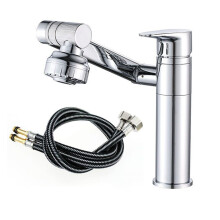 XIUH Faucets Reducere Mare! Baterie de baie cu o singură manetă, baterie mixer pentru lavoar din alamă cu o singură gaură, apă caldă și rece,