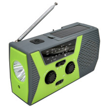 Nødsolcelledrevet håndsvingdynamo 4000mAh vejrradio lommelygteoplader, radio
