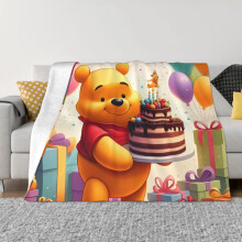 Niedliche Winnie Puuh Bärendecke, Flanell-Fleecedecke und Überwurf, kuschelig warm, Plüsch-Sofadecke für Kinder und Erwachsene, Geschenk, 152 x