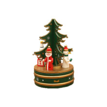 Uanit Weihnachtskarussell-Spieluhr aus Holz, passend zur Weihnachtsdekoration, aufziehbares, rotierendes Musikspielzeug für alle Altersgruppen