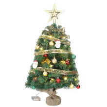 Mini vianočný stromček, 20" predsvietená LED stolová umelá vianočná dekorácia do domácnosti/kancelárie, kompatibilná s vianočnými