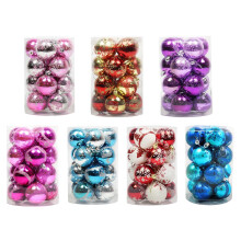 Yonrjhukm16Pcs4cm Plastic Christmas Ball Ornaments Hanging Pendants Indoor New Year Christmas Party Tree Decoration Christmas Balls