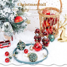 Set van 70 kerstornamenten met gekleurde, beschilderde hangballen in verschillende vormen, kerstboomversieringen, compatibel met RnemiTe-amo.