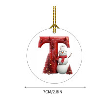 Decorazione per albero di Natale con 26 lettere, compatibile con ornamenti fai da te, pupazzo di neve, Babbo Natale, ciondoli a forma di drago,