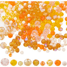 Galvanisch plattierte und einbrennlackierte Imitations-Jade-Glasperlen, facettiert, Rondelle, orange, 4–8 x 3–6,5 mm, Loch: 0,4–1 mm