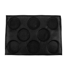 Moules à pain à hamburger à 8 trous, en silicone antiadhésif, perforés et perforés.