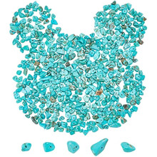 1 Schachtel mit 400 Stück natürlichen Türkis-Splitterperlen (5–8 mm) mit Löchern für DIY-Bastelarbeiten, Ohrring- und Armbandherstellung