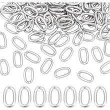 100 Stück 17 x 10 mm ovale Biegeringe aus Edelstahl 304, offen und geschlossen, für DIY-Schmuckherstellung